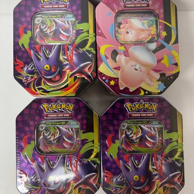 Sale Photo Thumbnail #168: Set of 4 Pokemon Trading Card Game Tins: Mega Gengar EX & Clefairy