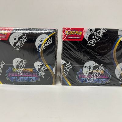Sale Photo Thumbnail #28: Two Pokemon TCG: Mega Evolution Phantasmals Flames Booster Boxes