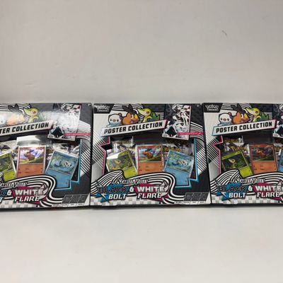 Sale Photo Thumbnail #80: Pokemon TCG Scarlet & Violet Black & White Bolt Flare Poster Collection (3-Pack)