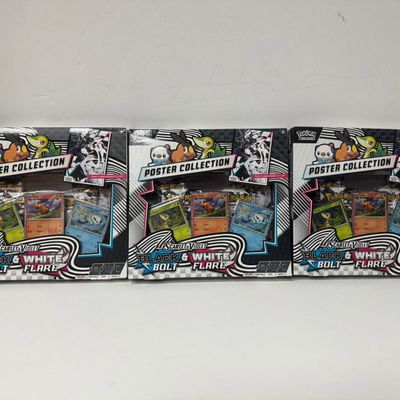 Sale Photo Thumbnail #82: Pokemon Scarlet & Violet Black & White Bolt Flare Poster Collection - Set of 3