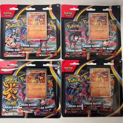Sale Photo Thumbnail #205: Set of 4 Pokemon TCG Chaos Rising Booster Packs with Charmander Card