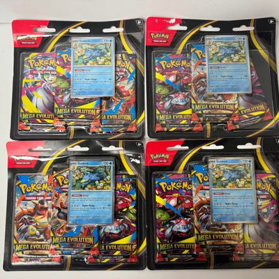 Sale Photo Thumbnail #233: Four (4) Pokemon TCG Mega Evolution Expansion Blister Packs