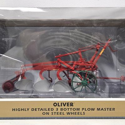 Oliver 3-Bottom Plow Master on Steel Wheels