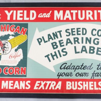 Sale Photo Thumbnail #601: Michigan Seed Corn paper advertising poster