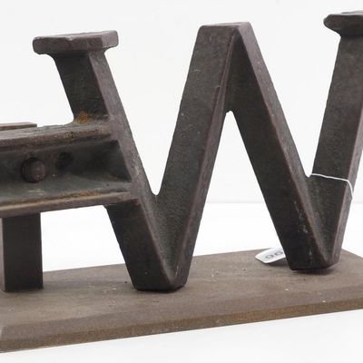 Sale Photo Thumbnail #675: Cast iron "W" windmill counterweight