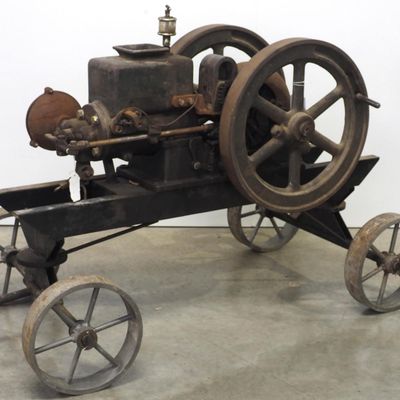 Sale Photo Thumbnail #411: Alpha DeLaval 1.5hp engine with Mag, on cart