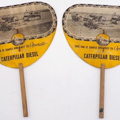 Sale Photo Thumbnail #64: (2) Cardboard advertising fans
