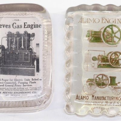 Sale Photo Thumbnail #201: (2) Glass advertising paper weights