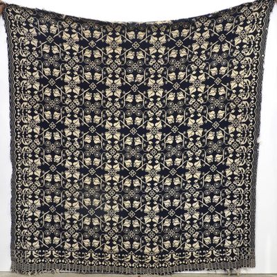 Sale Photo Thumbnail #38: 1834 Ohio blue and white coverlet