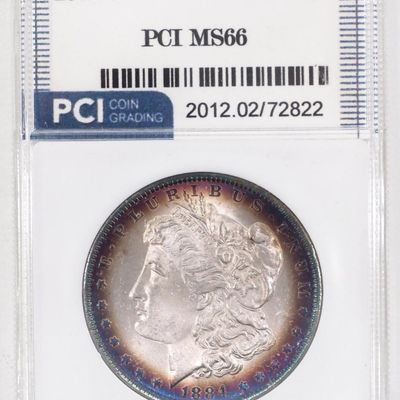 Sale Photo Thumbnail #381: 1884-O Morgan silver dollar, MS-66