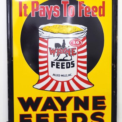 Sale Photo Thumbnail #660: Wayne Feeds "It Pays To Feed" sign
