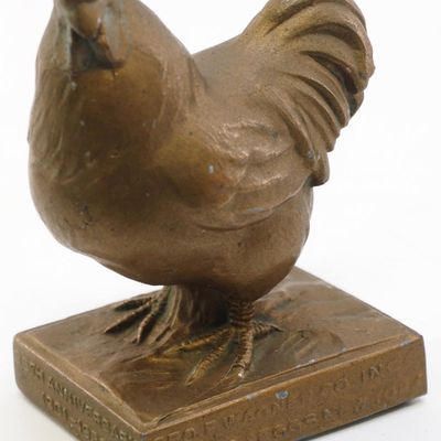 Sale Photo Thumbnail #578: Brass chicken paper weight