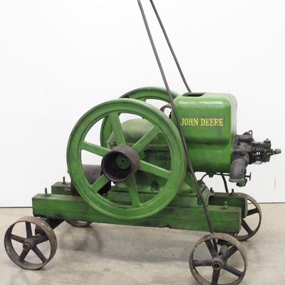 Sale Photo Thumbnail #344: John Deere hit & miss engine on pull cart
