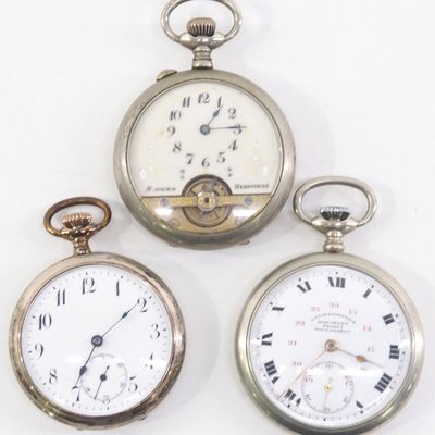 Sale Photo Thumbnail #238: (3) Foreign pocket watches