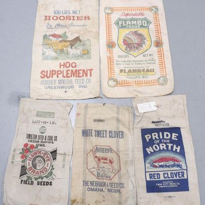 Sale Photo Thumbnail #696: (5) Seed & feed bags
