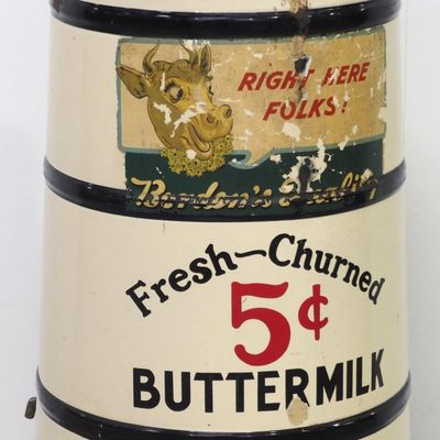 Sale Photo Thumbnail #208: Large insulated buttermilk churn