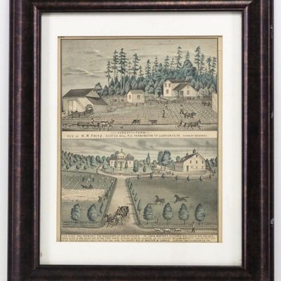 Sale Photo Thumbnail #527: Framed print of two farms in Dover Twp, MI