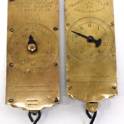 Sale Photo Thumbnail #439: (2) Brass milk scales