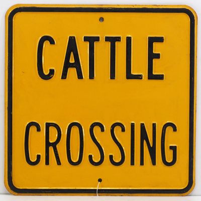 Sale Photo Thumbnail #711: Cattle Crossing road sign