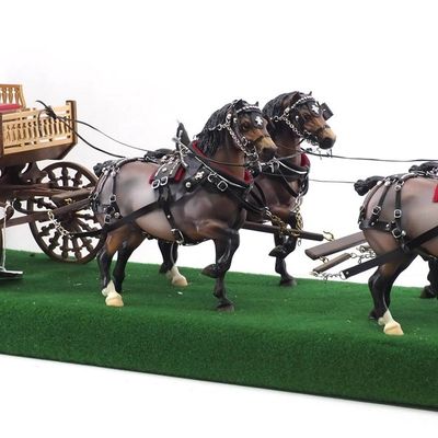 Sale Photo Thumbnail #251: 4-horse hitch of Breyer horses with fancy coach