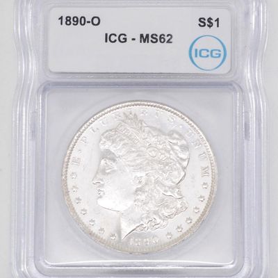 Sale Photo Thumbnail #384: 1890-O Morgan silver dollar, MS-62