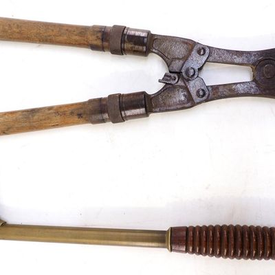 Sale Photo Thumbnail #607: WWII wire cutters & brass fishing gaff