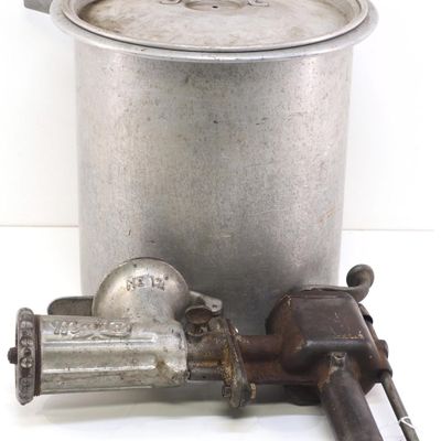 Sale Photo Thumbnail #79: Maytag No.12 meat grinder and butter churn