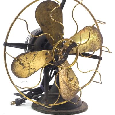 Sale Photo Thumbnail #471: Westinghouse brass blade electric fan