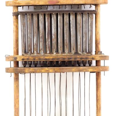 Sale Photo Thumbnail #108: RARE tin & wood candle mold frame!