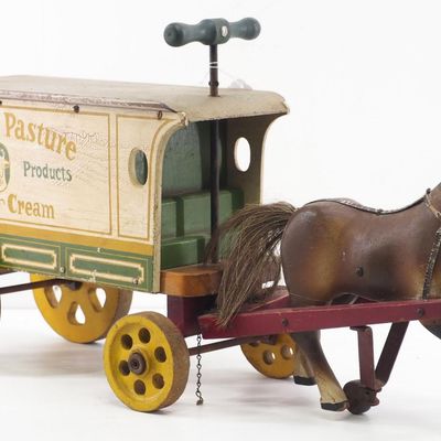 Sale Photo Thumbnail #166: Early sit & ride milk delivery wagon