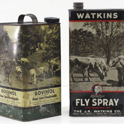 Sale Photo Thumbnail #507: (2) Country store animal product tins