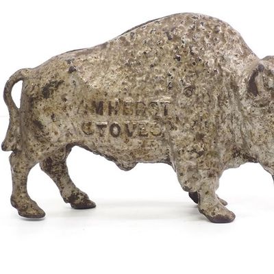 Sale Photo Thumbnail #216: (3) Cast iron animal banks
