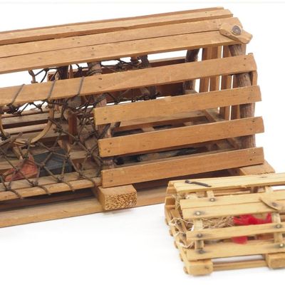 Sale Photo Thumbnail #585: (2) Model wooden lobster traps