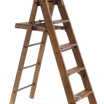 Sale Photo Thumbnail #535: Salesman sample wooden folding stepladder