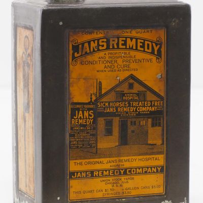 Sale Photo Thumbnail #132: 1-quart Jans Remedy tin
