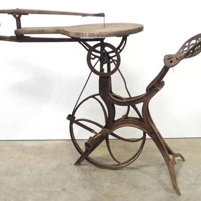 Sale Photo Thumbnail #200: Barnes pedal scroll saw with cast iron seat