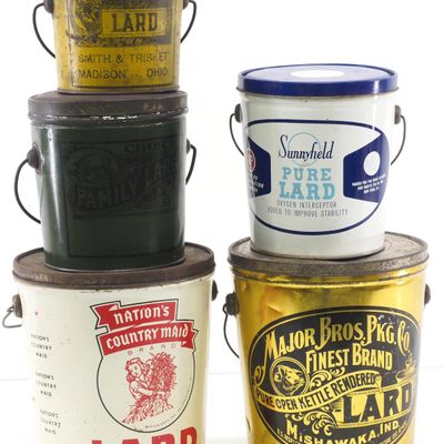 Sale Photo Thumbnail #713: (5) Early lard tin buckets