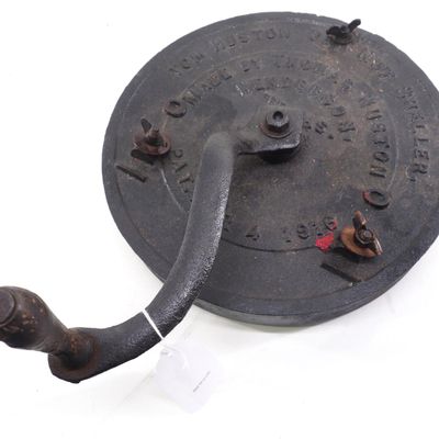Sale Photo Thumbnail #553: Tom Huston hand-crank cast iron peanut sheller