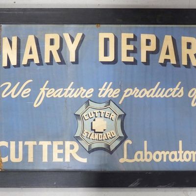 Sale Photo Thumbnail #559: Cutter Laboratories Vet. Dept sign