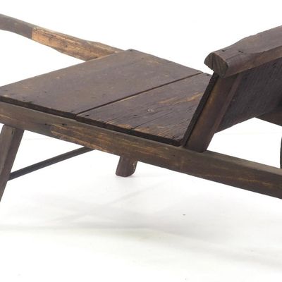 Sale Photo Thumbnail #225: Early wooden child-size wheelbarrow