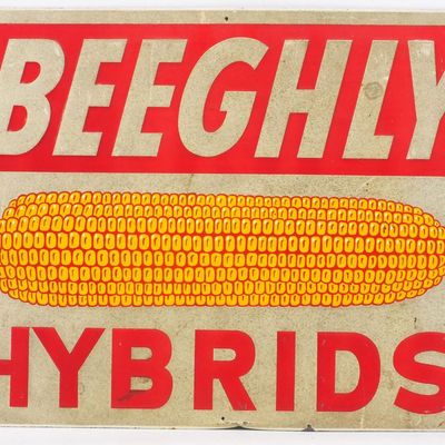 Sale Photo Thumbnail #625: Beeghly Hybrids seed corn reflective sign