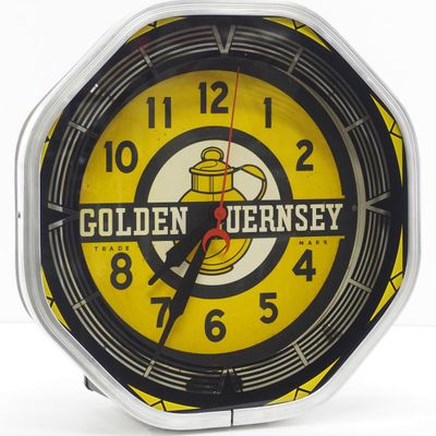 Sale Photo Thumbnail #290: Golden Guernsey neon clock