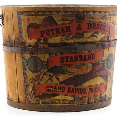 Sale Photo Thumbnail #267: Putnam & Brooks Stick Candy wooden barrel