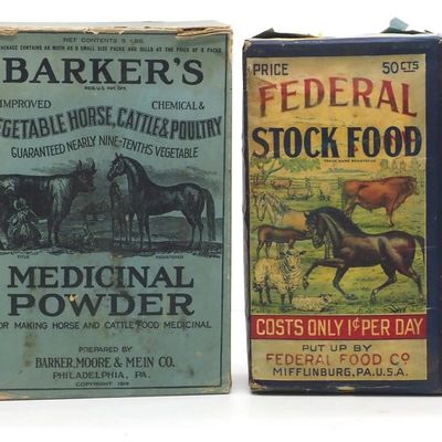 Sale Photo Thumbnail #495: (4) Large country store animal products