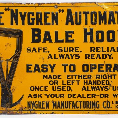 Sale Photo Thumbnail #690: The Nygren Automatic Bale Hook dealer sign