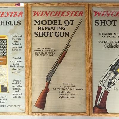 Sale Photo Thumbnail #273: RARE 5-pc Winchester 2-sided advertisement