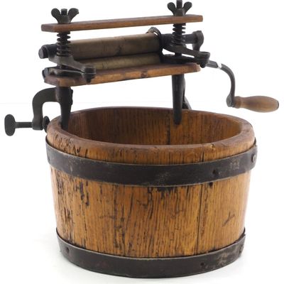 Sale Photo Thumbnail #73: Model wash tub with Horseshoe wringer
