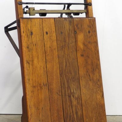 Sale Photo Thumbnail #513: Early 2-wheel scale push cart