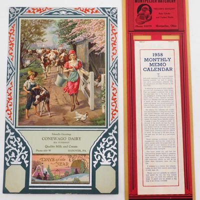Sale Photo Thumbnail #66: (2) NOS paper advertising calendars