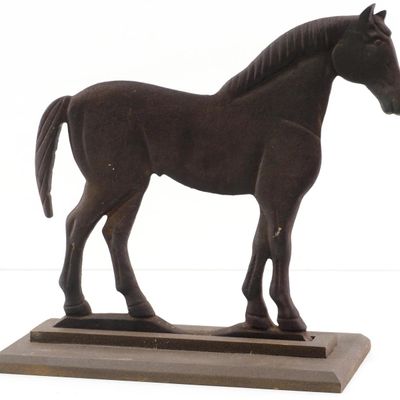 Sale Photo Thumbnail #671: Cast iron crescent-tail horse windmill weight